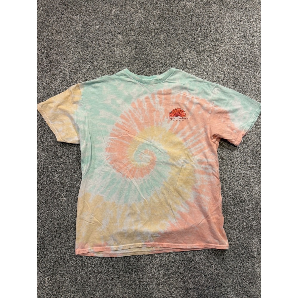 Simply Southern T-Shirt Womens XL Multi Tie Dye Kindness Sunflower Graphic Tee